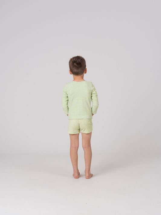 Rashie Top in Jade Gingham