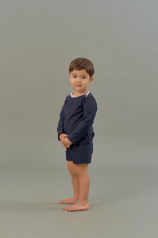 Rashie Top in Sapphire/Pearl
