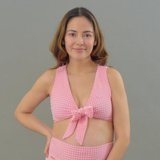 Rosie Top in Pink Tourmaline Gingham