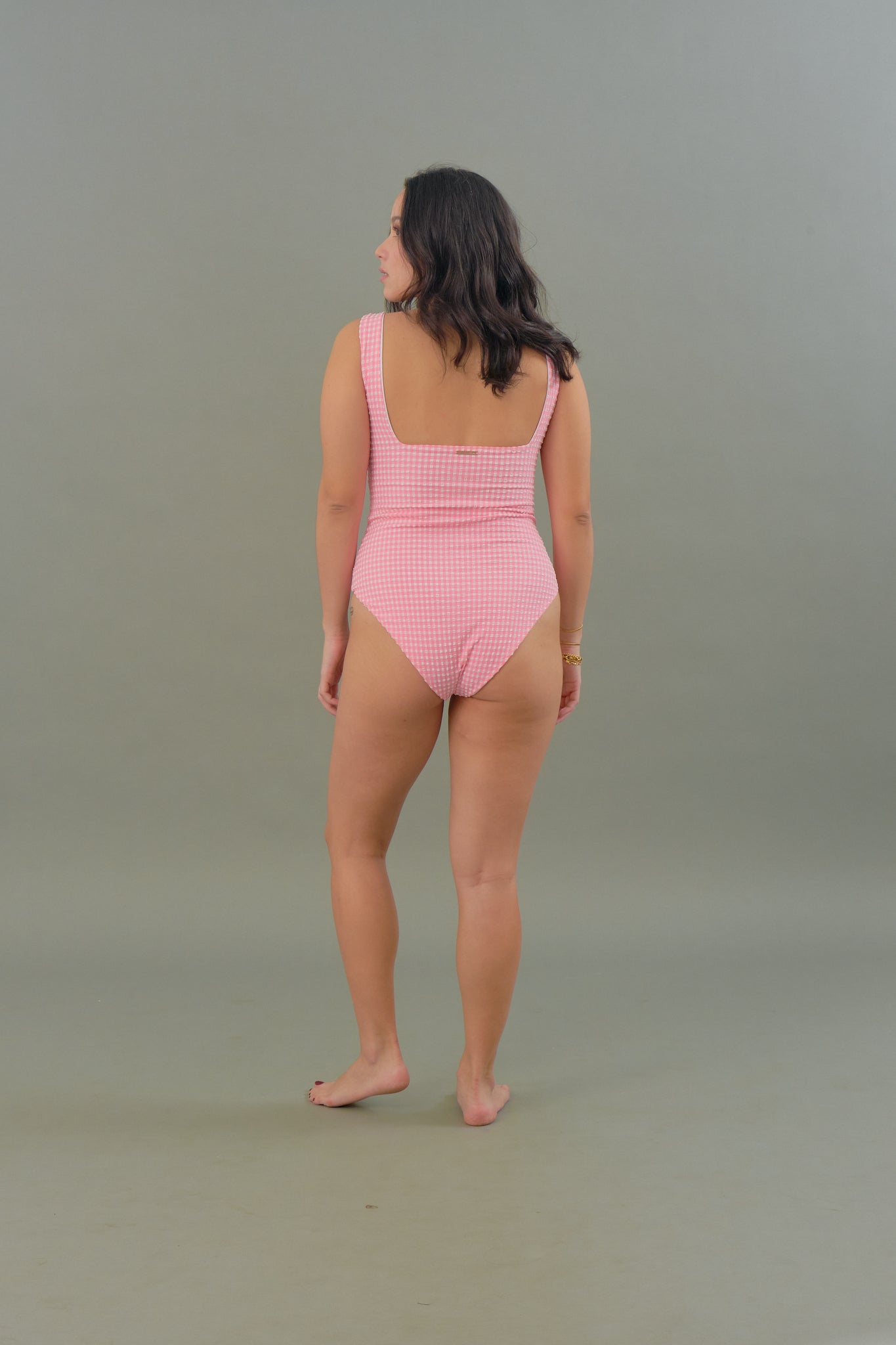 Brigitte One Piece in Pink Tourmaline Gingham