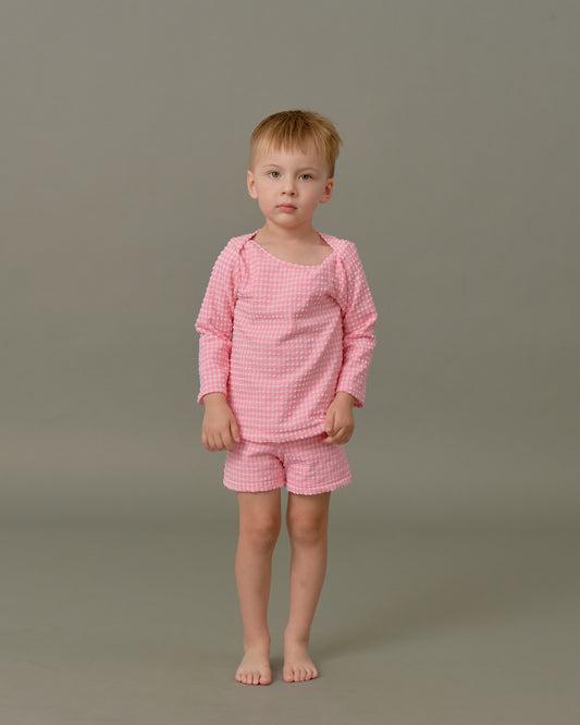 Rashie Top in Pink Tourmaline Gingham