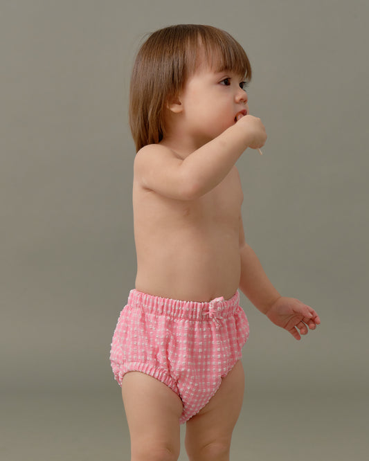 Baby Swim Nappy in Pink Tourmaline Gingham