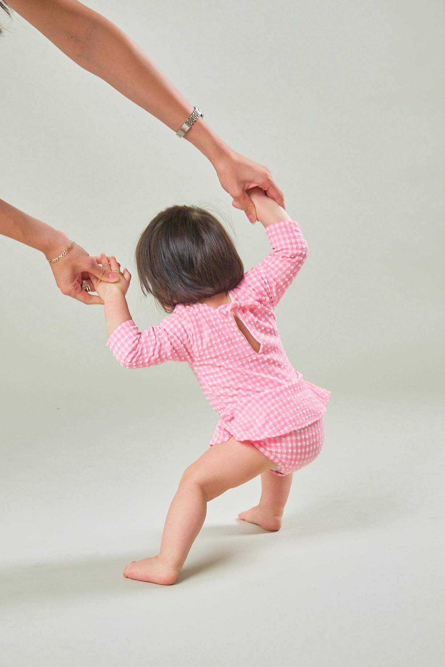 Polly Baby One Piece Pink Tourmaline Gingham
