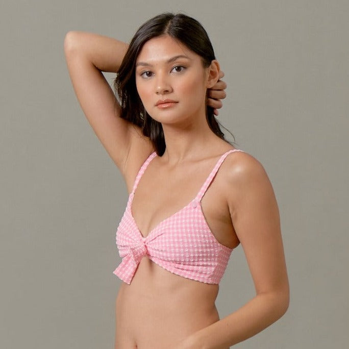 Alessandra Top in Pink Tourmaline Gingham
