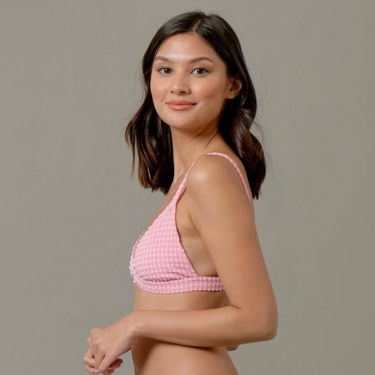 Ariella Top in Pink Tourmaline Gingham