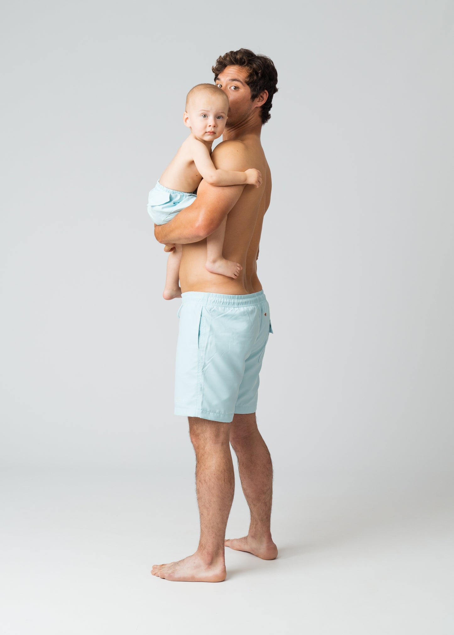 Boy's Swim Trunks in Aquamarine