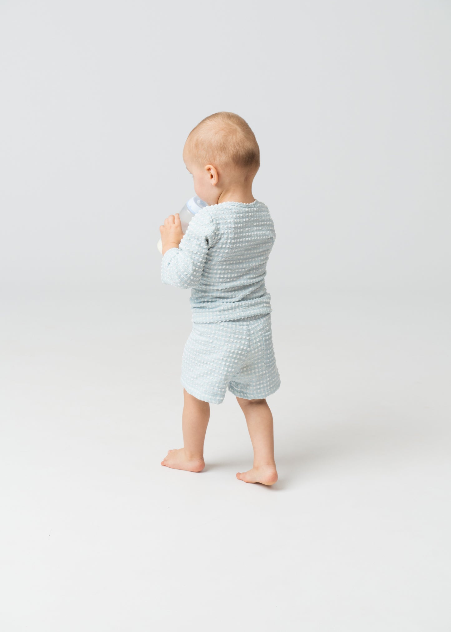 Baby Swim Trunks in Aquamarine Gingham