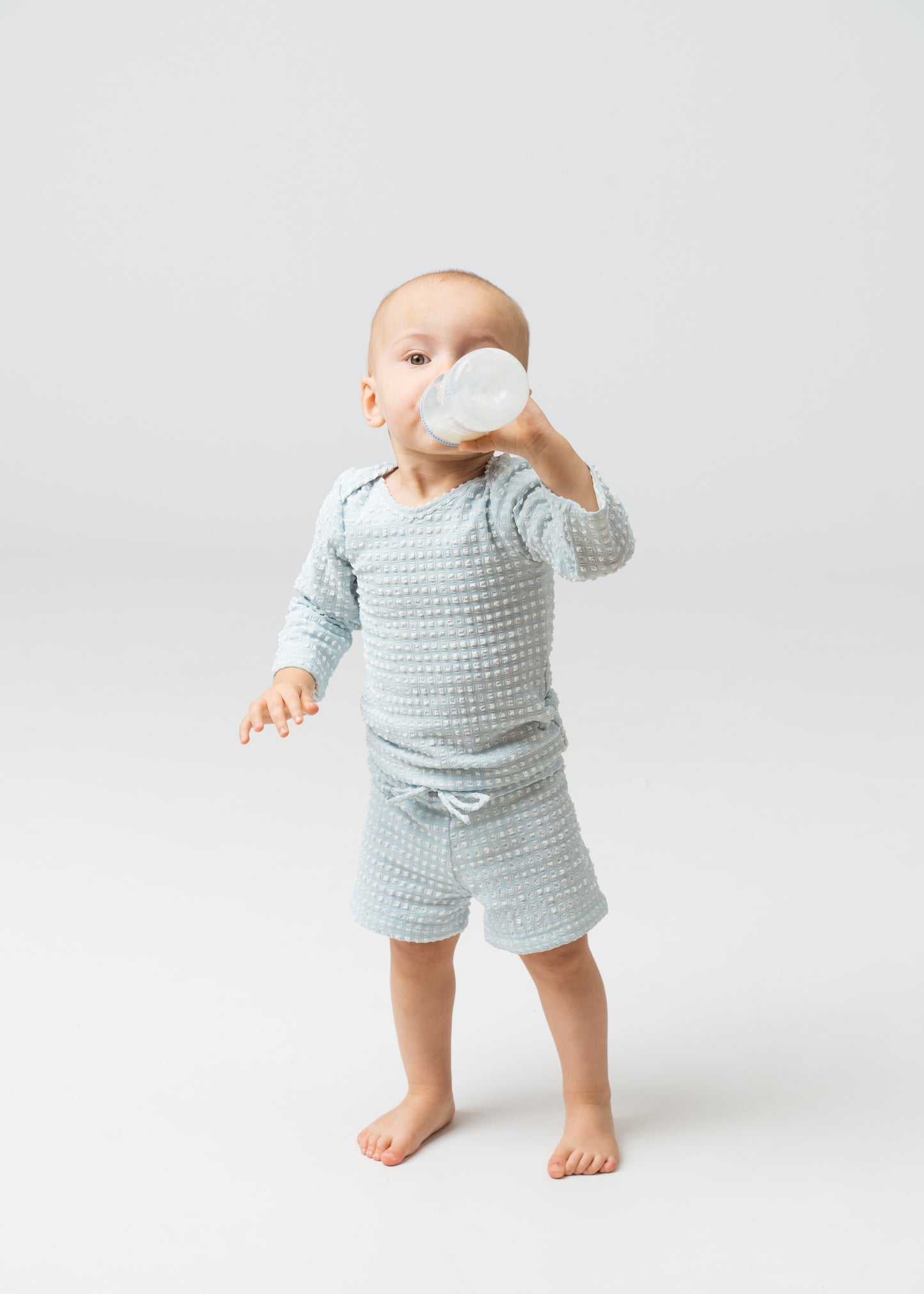 Baby Swim Trunks in Aquamarine Gingham