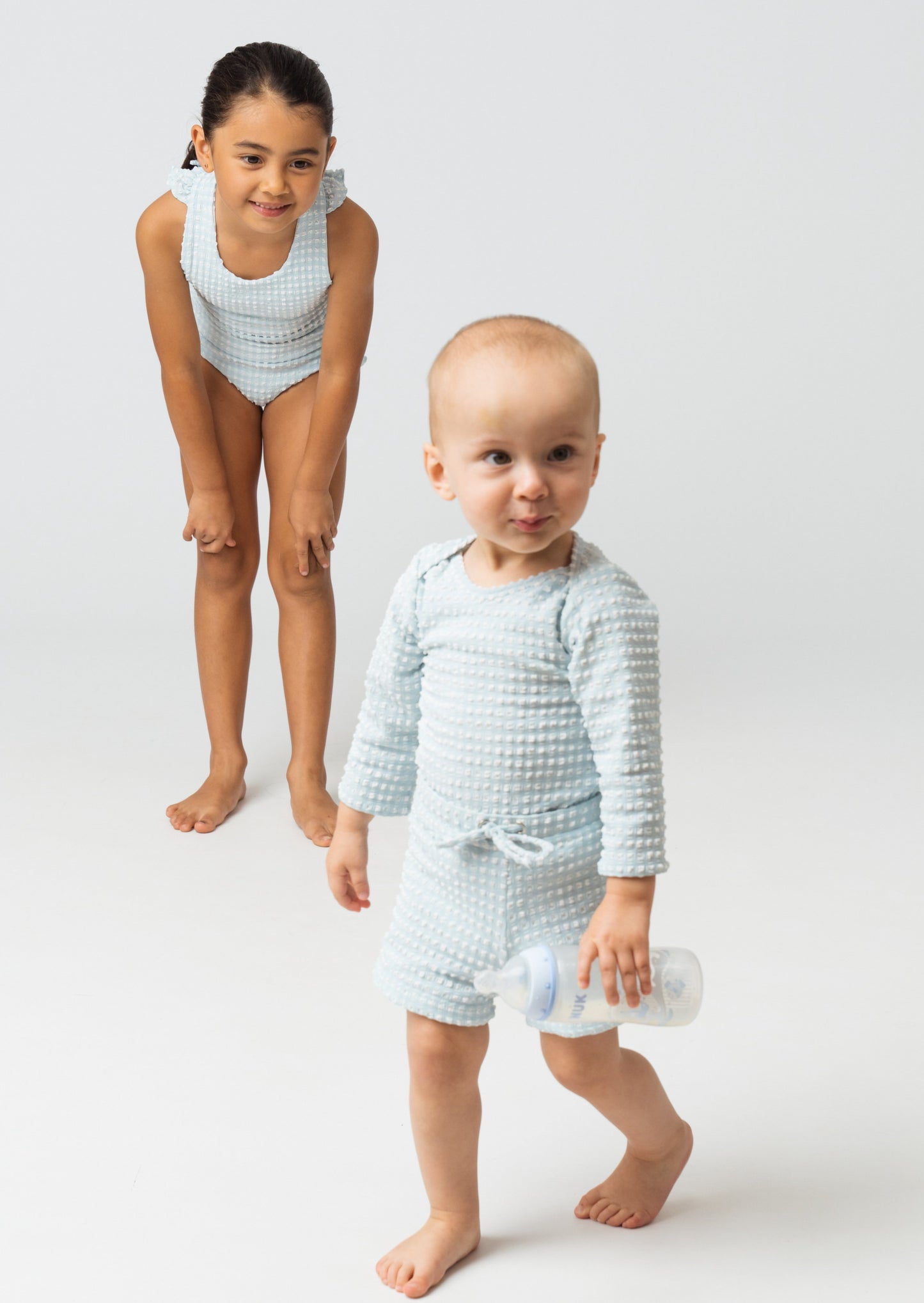 Rashie Top in Aquamarine Gingham