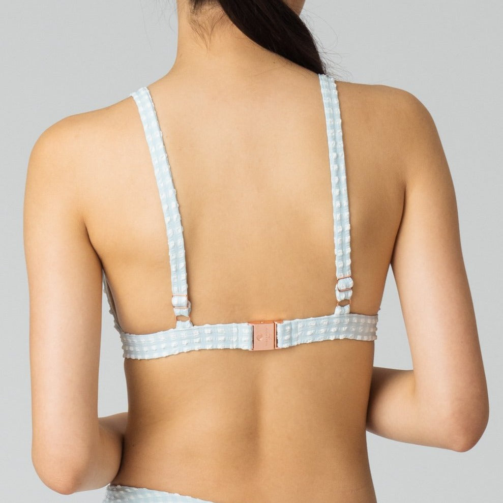 Ariella Top in Aquamarine Gingham