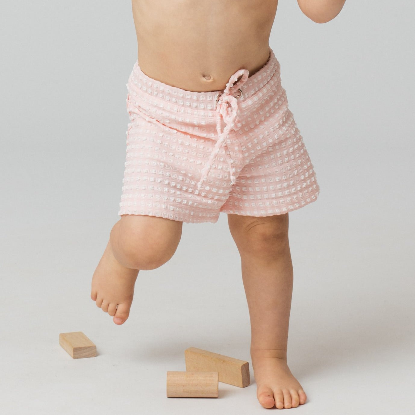 Baby Swim Trunks Rose Quartz Gingham