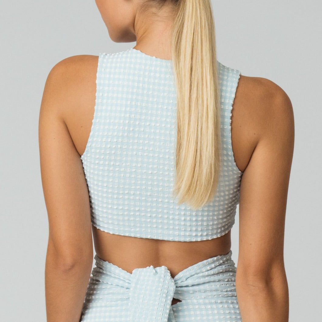Rosie Top in Aquamarine Gingham