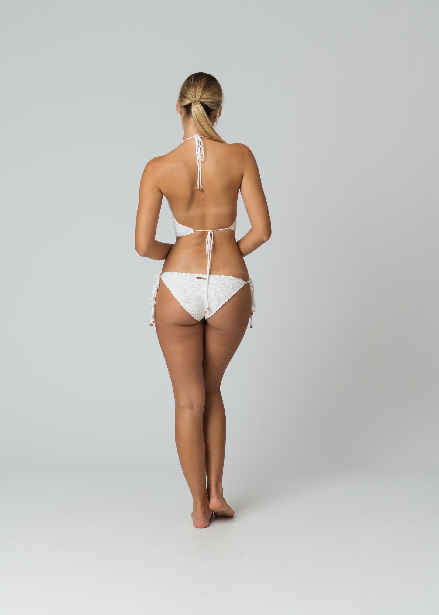 Lara Crochet Bikini in Pearl