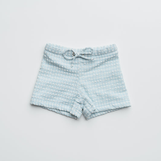 Baby Swim Trunks in Aquamarine Gingham