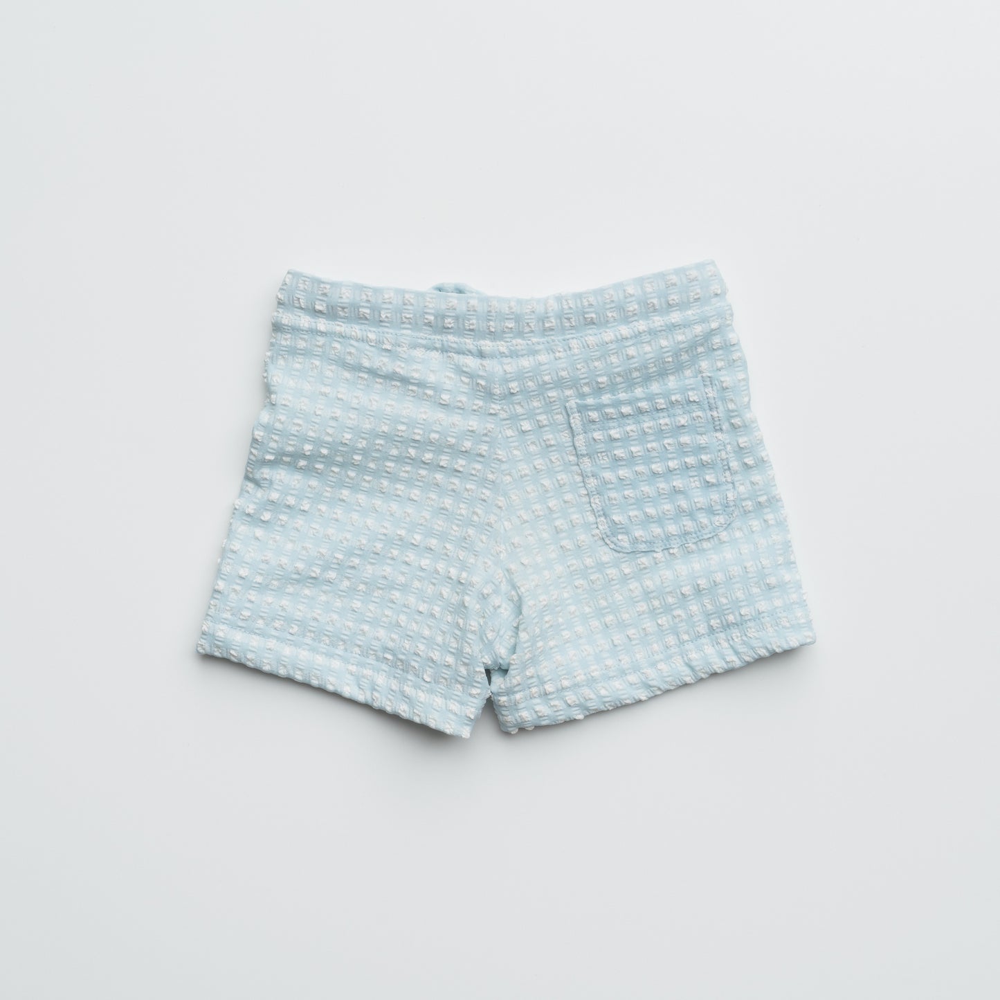 Baby Swim Trunks in Aquamarine Gingham