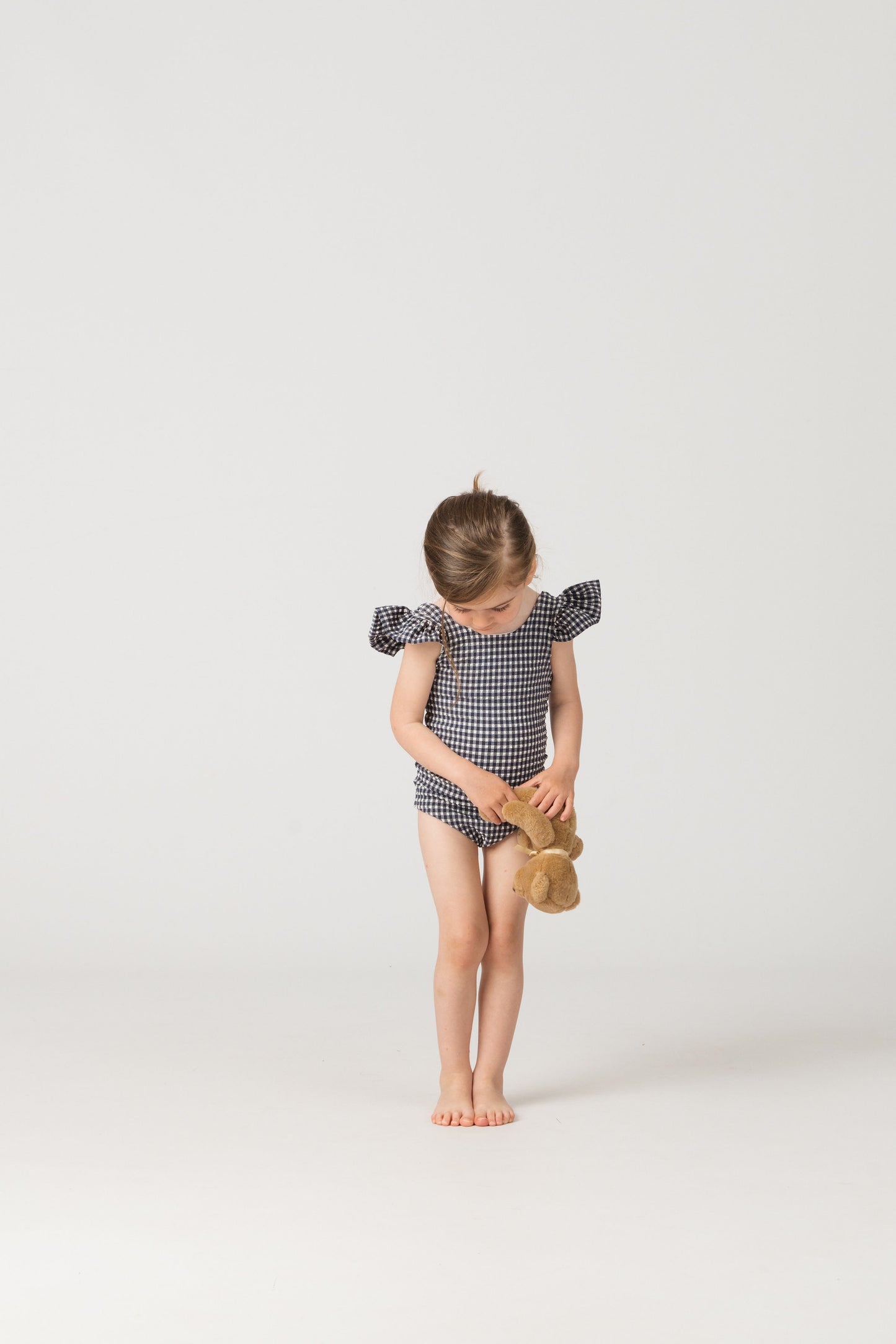 Leonor Girls One Piece in Sapphire Gingham