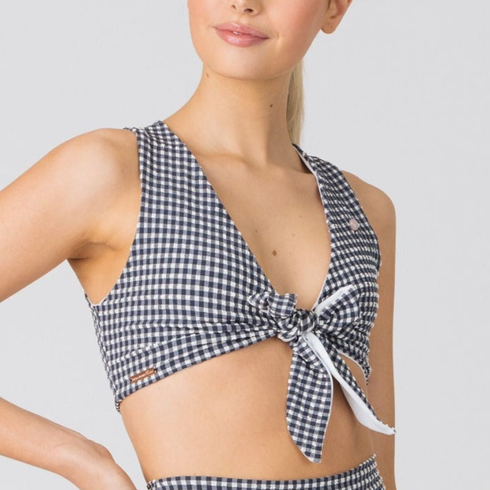 Rosie Top in Sapphire Gingham