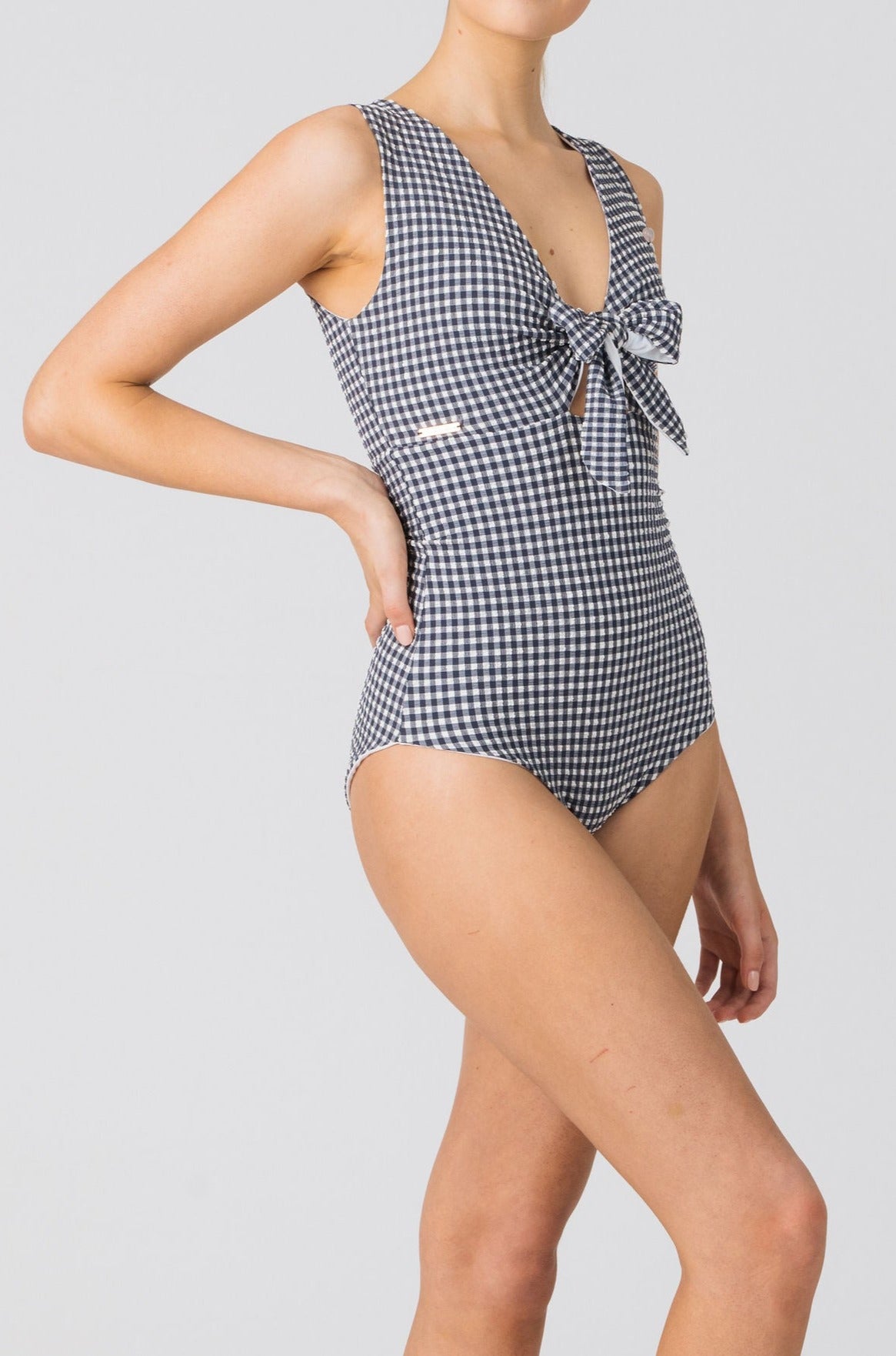Fleur One Piece in Sapphire Gingham