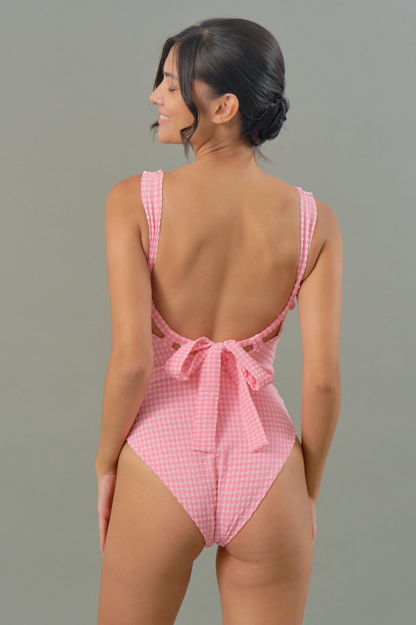 Flora One Piece in Pink Tourmaline Gingham