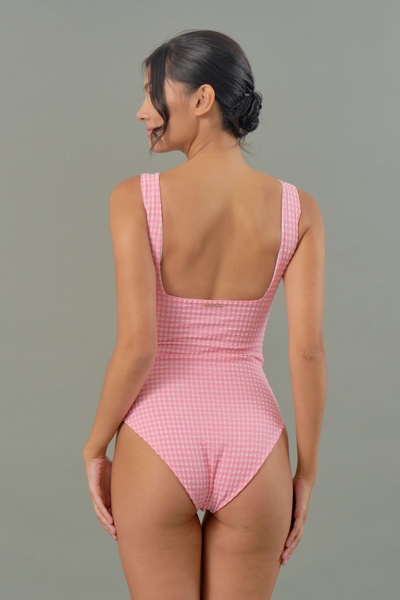 Brigitte One Piece in Pink Tourmaline Gingham