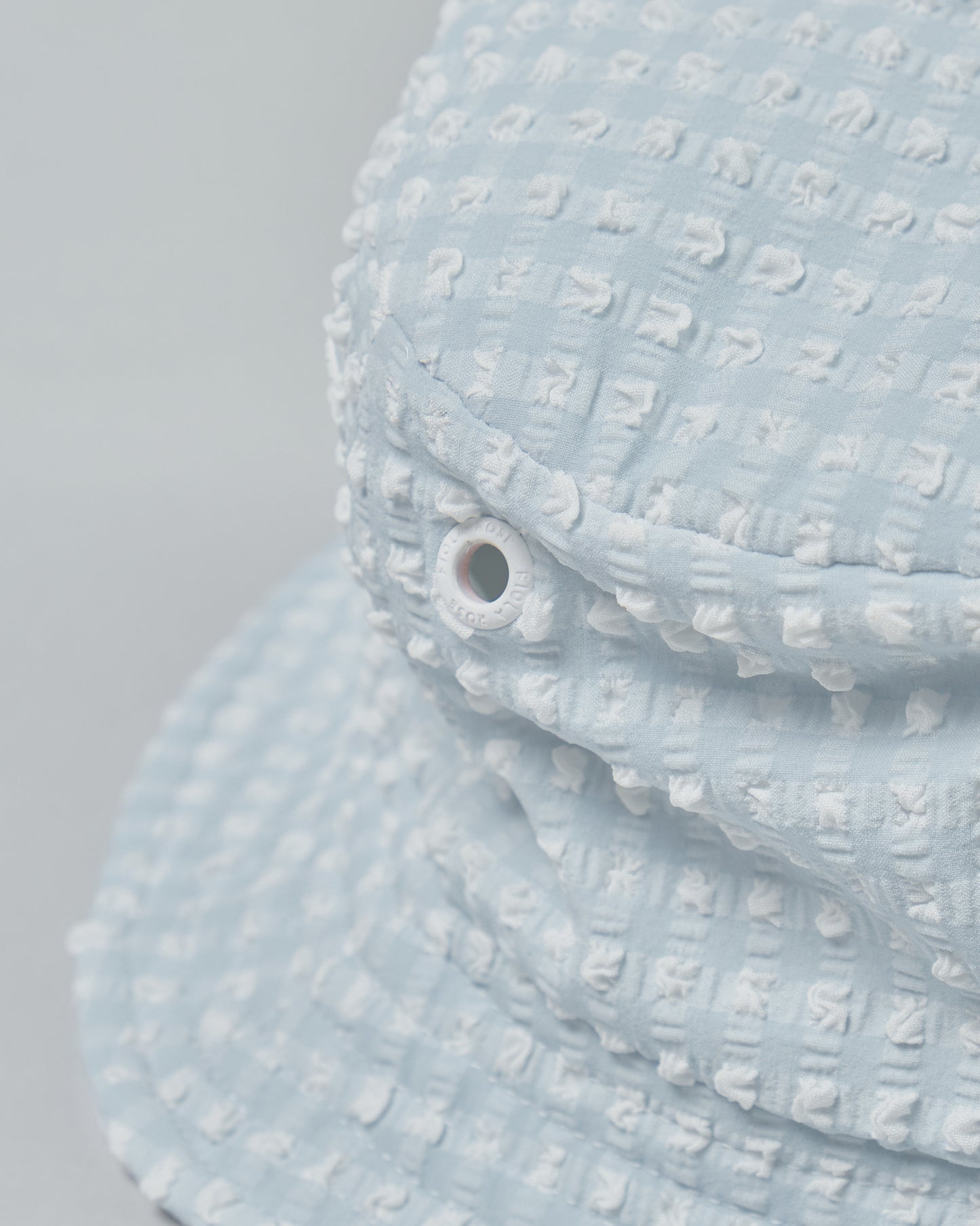 Kids Bucket Hat in Aquamarine Gingham