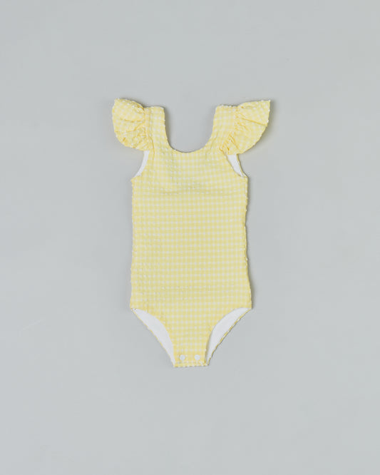 Leonor Girls One Piece in Citrine Gingham