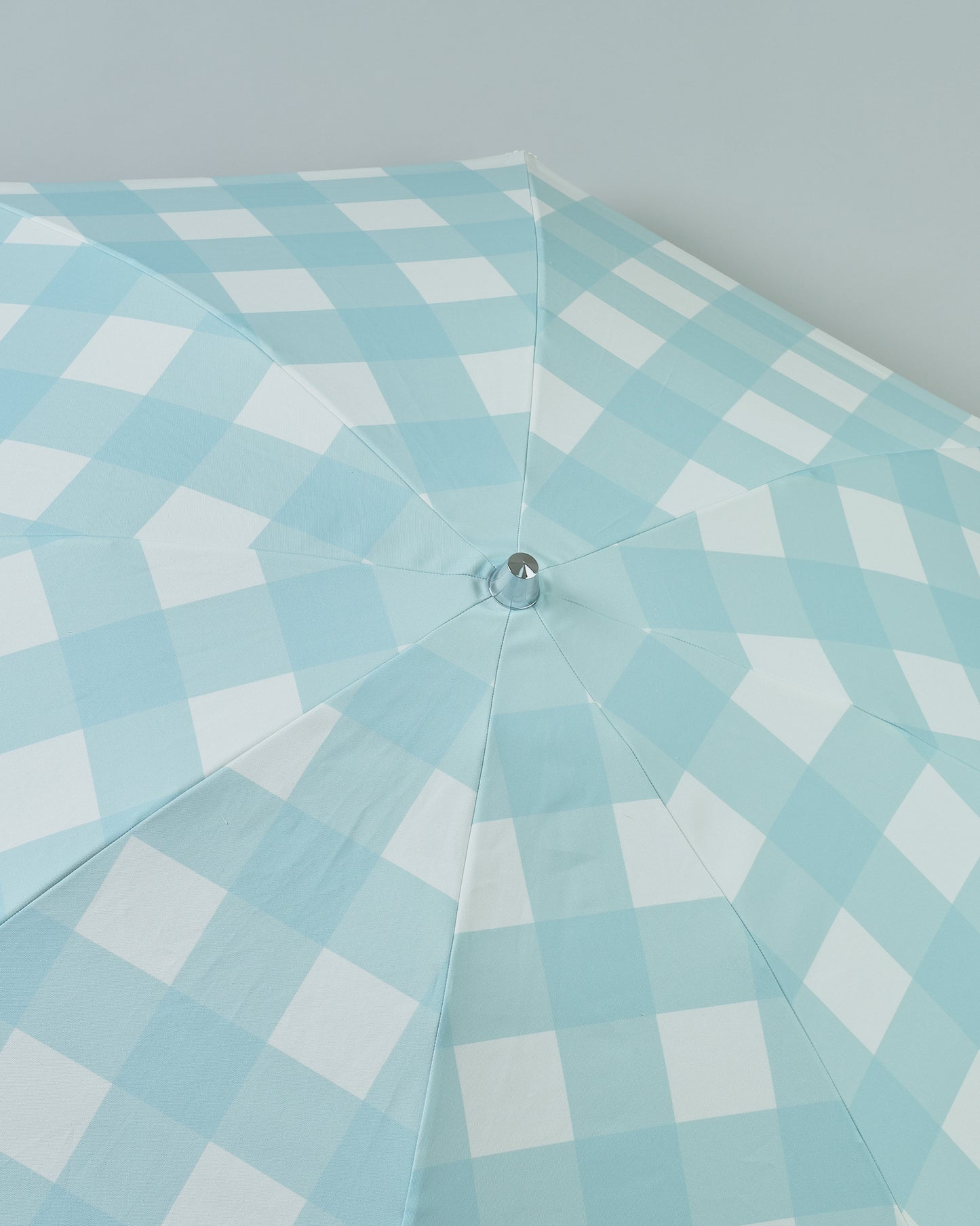 Premium Beach Umbrella in Aquamarine Buffalo Check