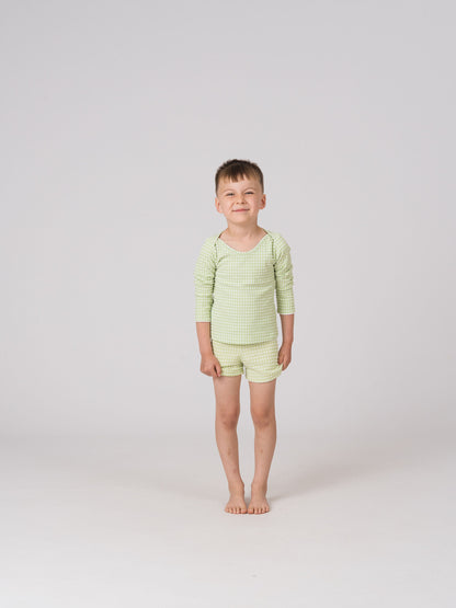 Rashie Top in Jade Gingham