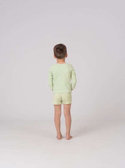 Rashie Top in Jade Gingham