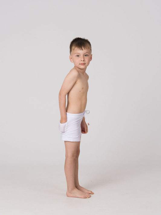 Kids Swim Trunks in Moonstone