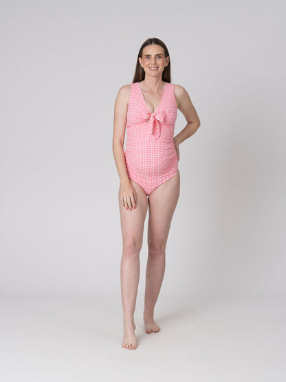 Fleur One Piece in Pink Tourmaline Gingham