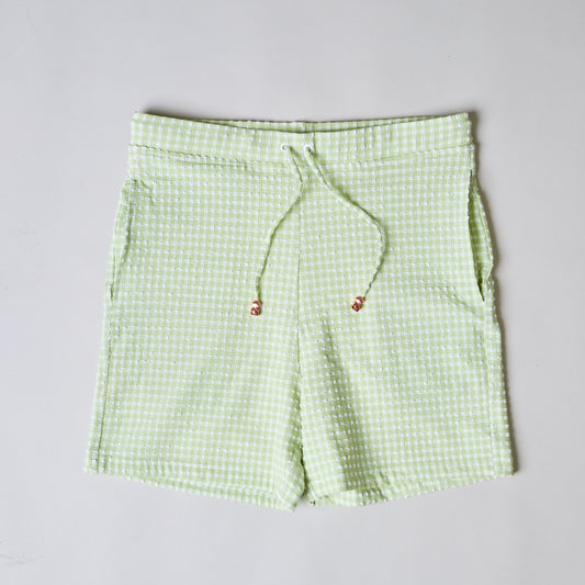 Men's Swim Trunks in Jade Gingham