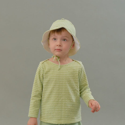 Rashie Top in Jade Gingham