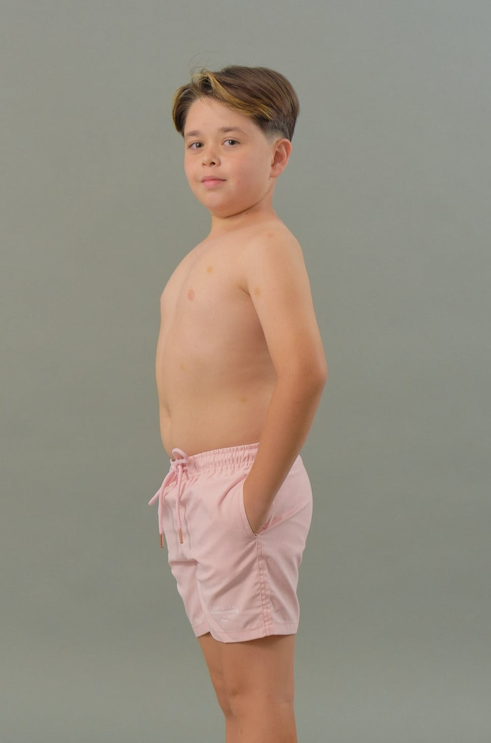 Boy's Swim Trunks in Rose Quartz