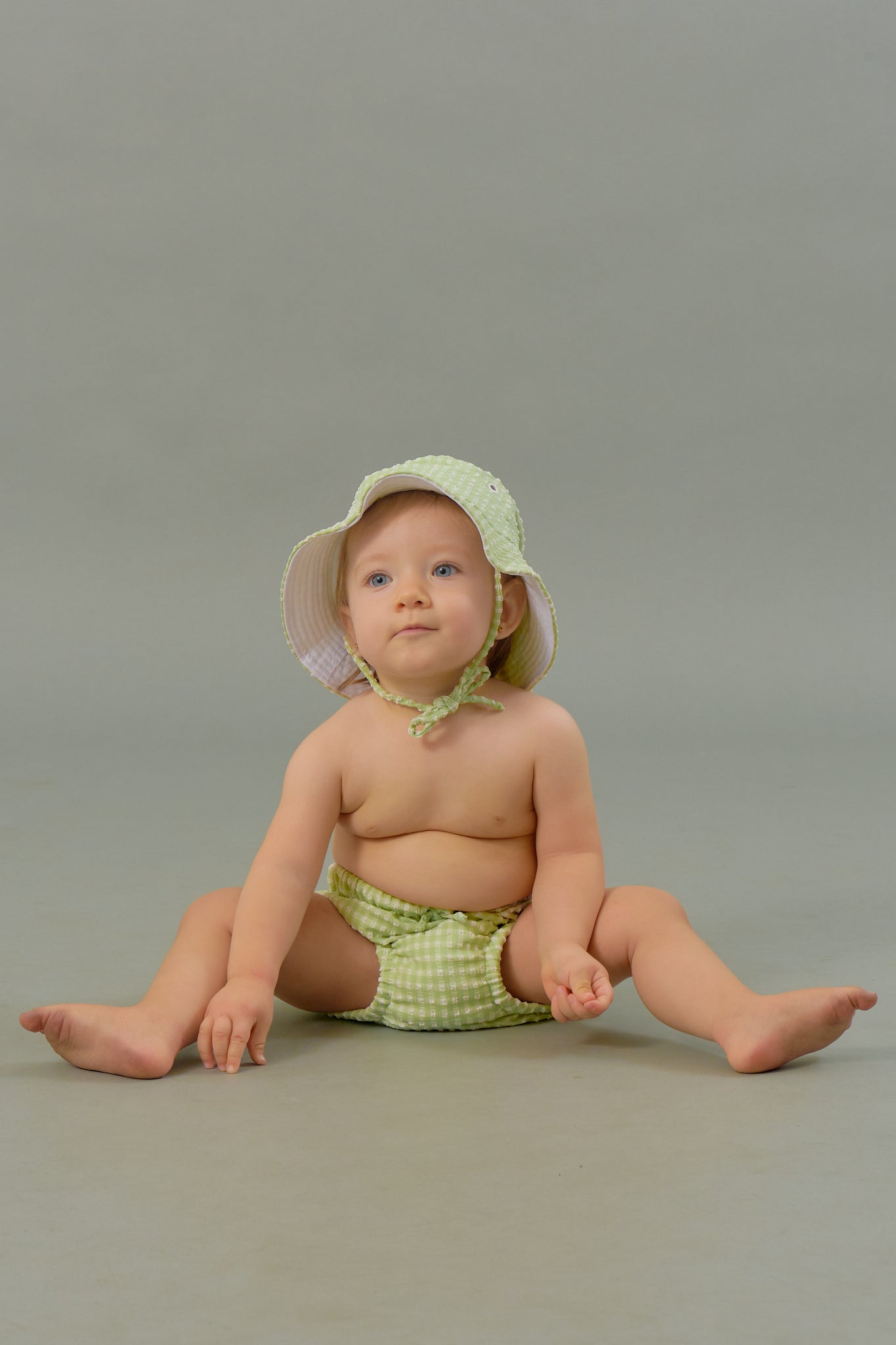 Baby Swim Nappy in Jade Gingham