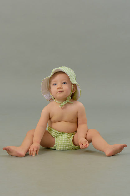 Baby Swim Nappy in Jade Gingham