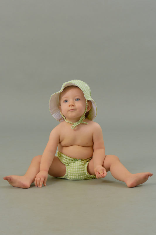 Baby Swim Nappy in Jade Gingham