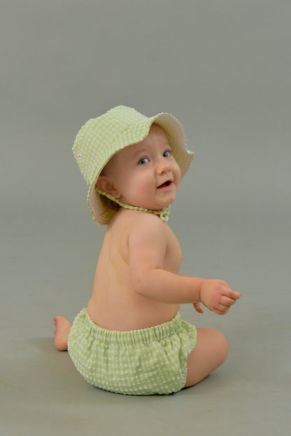 Baby Swim Nappy in Jade Gingham