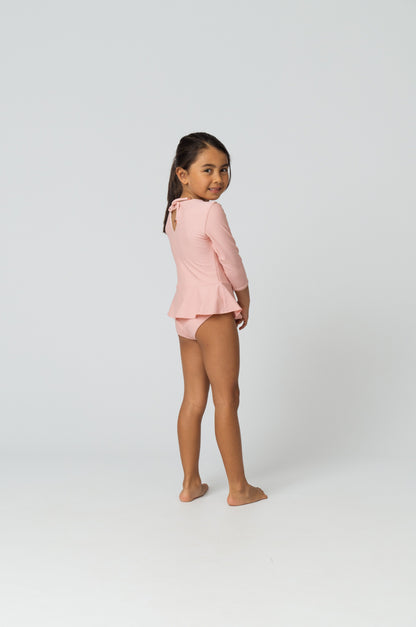 Polly Girls One Piece in Blush Rose
