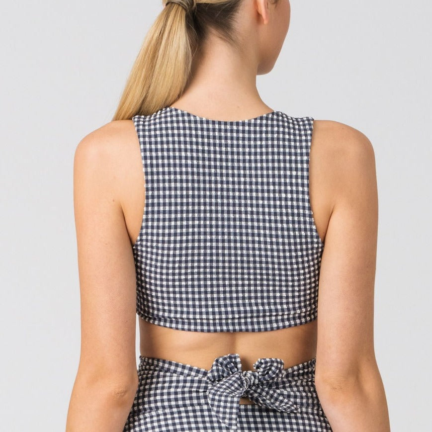 Rosie Top in Sapphire Gingham