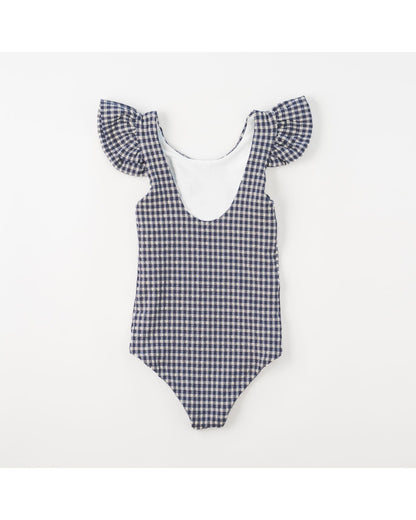 Leonor Girls One Piece in Sapphire Gingham