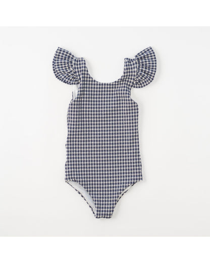 Leonor Girls One Piece in Sapphire Gingham