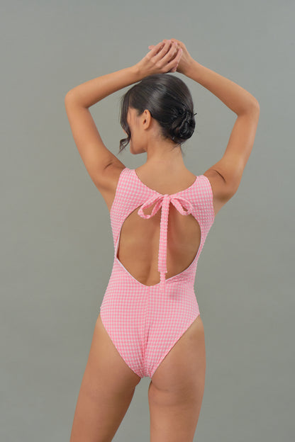 Maxine One Piece in Pink Tourmaline Gingham