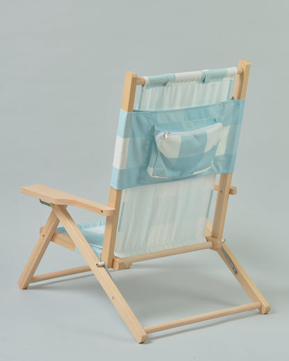 Premium Reclining Beach Chair in Aquamarine Buffalo Check